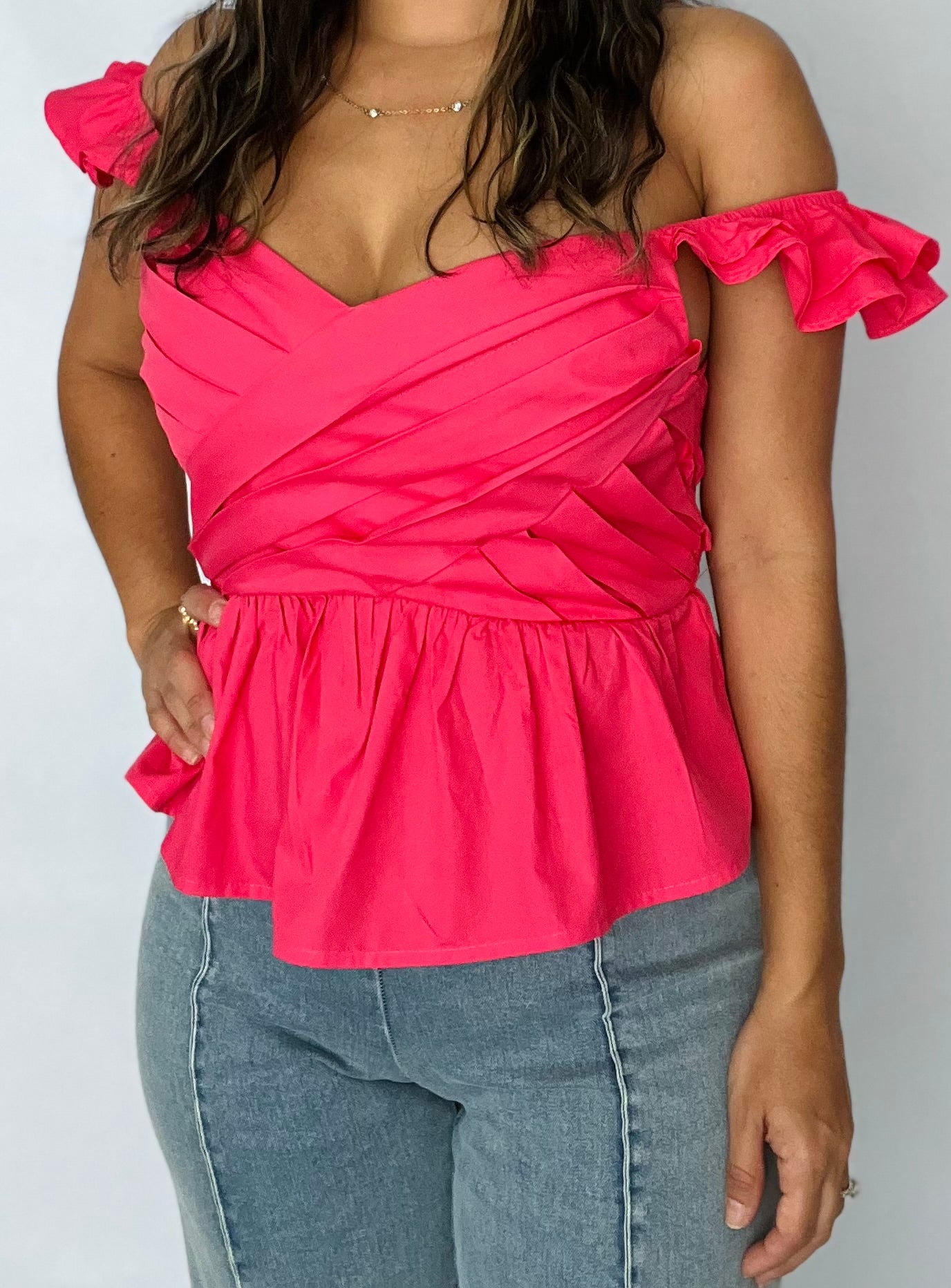 Ruffle Sleeve Poplin Tank Top